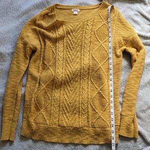 Yellow Cable Knit Sweater
